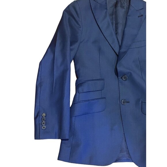 Connaisseur Paris Blue Vest Jacket Blazer Mens 32 Lana Merino Super Wool 170s - Picture 4 of 16